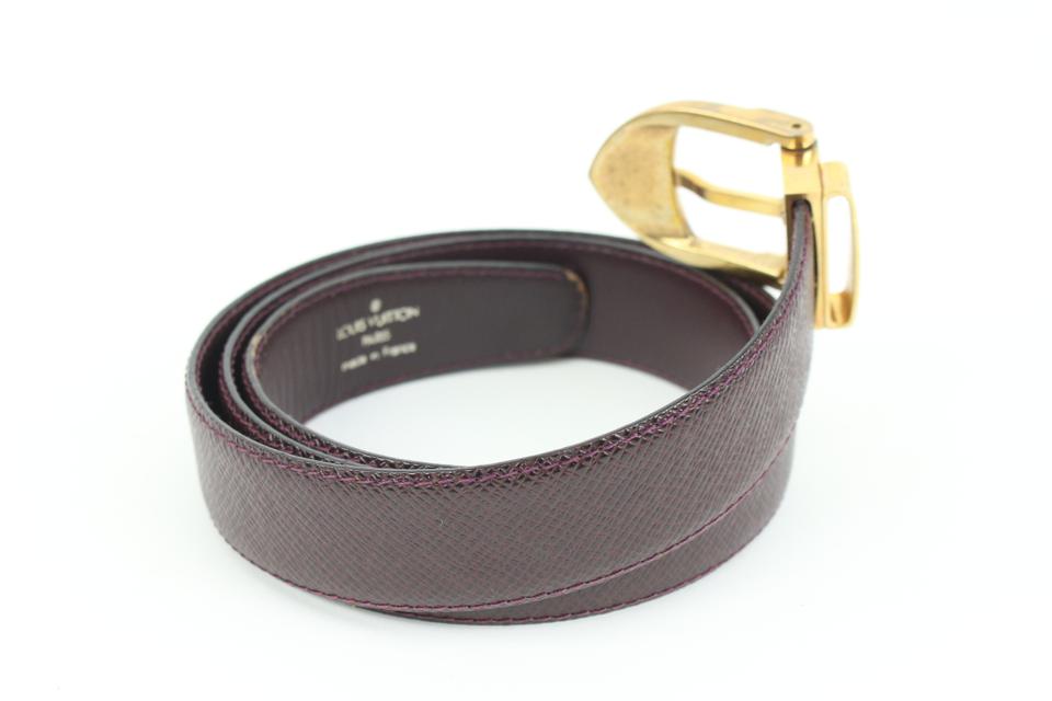 Leather belt Louis Vuitton Khaki size 90 cm in Leather - 34147979