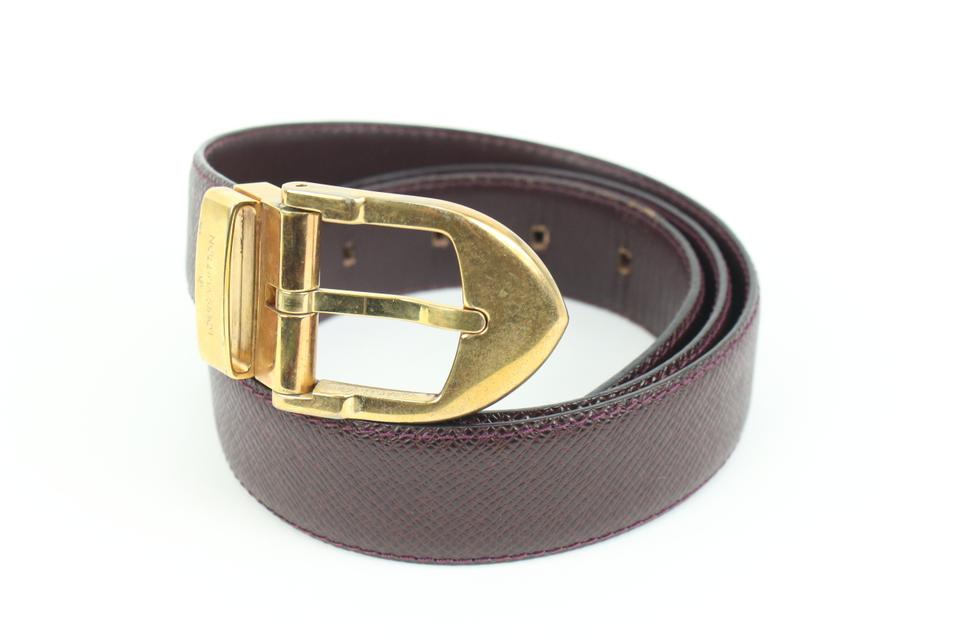 Pre-Owned Louis Vuitton Taiga Sunture Classic Leather Belt Episea