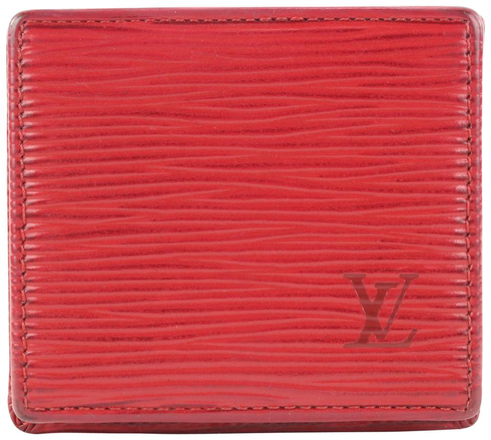 006 Pre-Owned Authentic Louis Vuitton Red Epi Bifold Kisslock