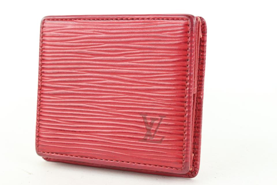 LOUIS VUITTON Epi Cuvette Coin Case Wallet Red MALLTIER STAMP M63707