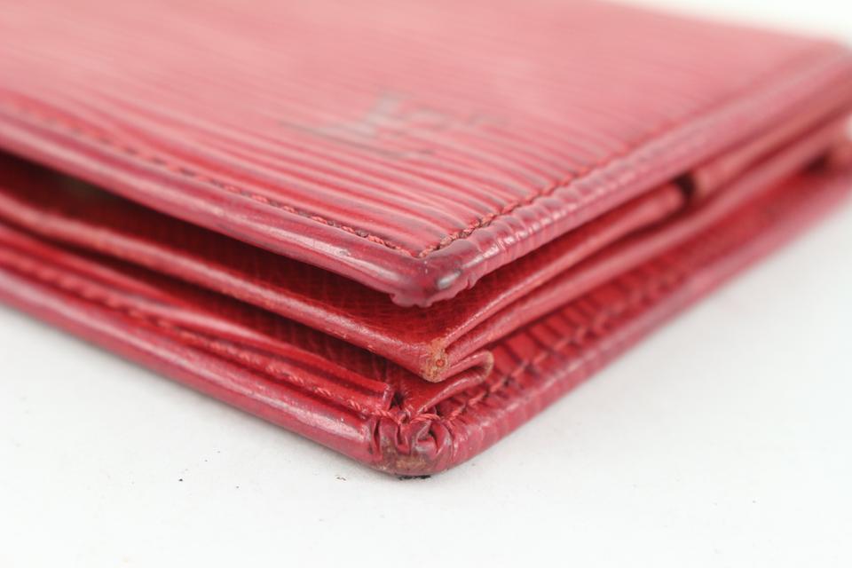 LOUIS VUITTON Epi Cuvette Coin Case Wallet Red MALLTIER STAMP M63707