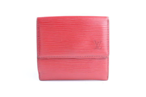 Louis Vuitton Red Epi Compact Wallet 38LR0627