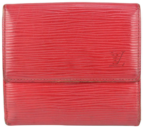Louis Vuitton Red Epi Leather Elise Compact Wallet 178lvs712