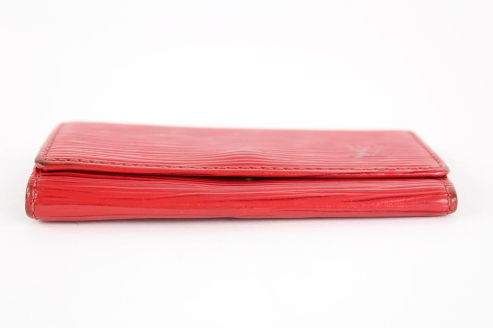 Louis Vuitton Red Epi Leather Multicles 4 Key Holder Case Wallet 10lvs1229