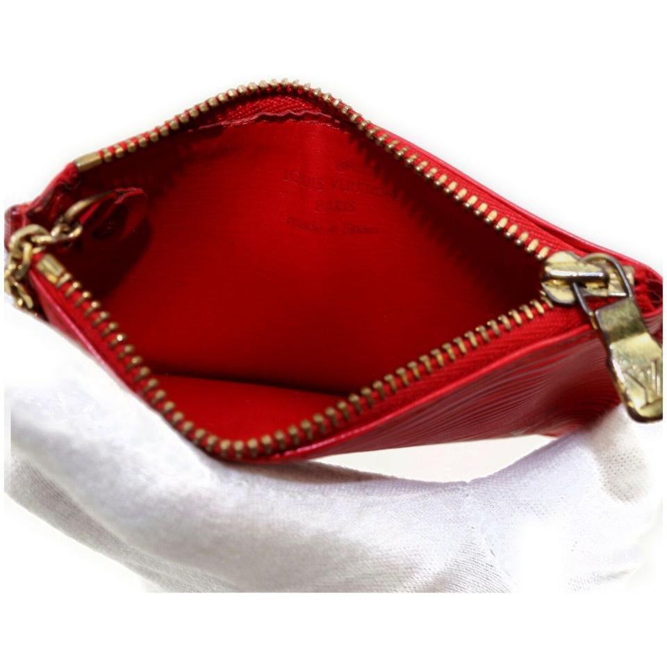 Louis Vuitton Red Epi Leather Key Pouch Coin Purse Pochette Cles