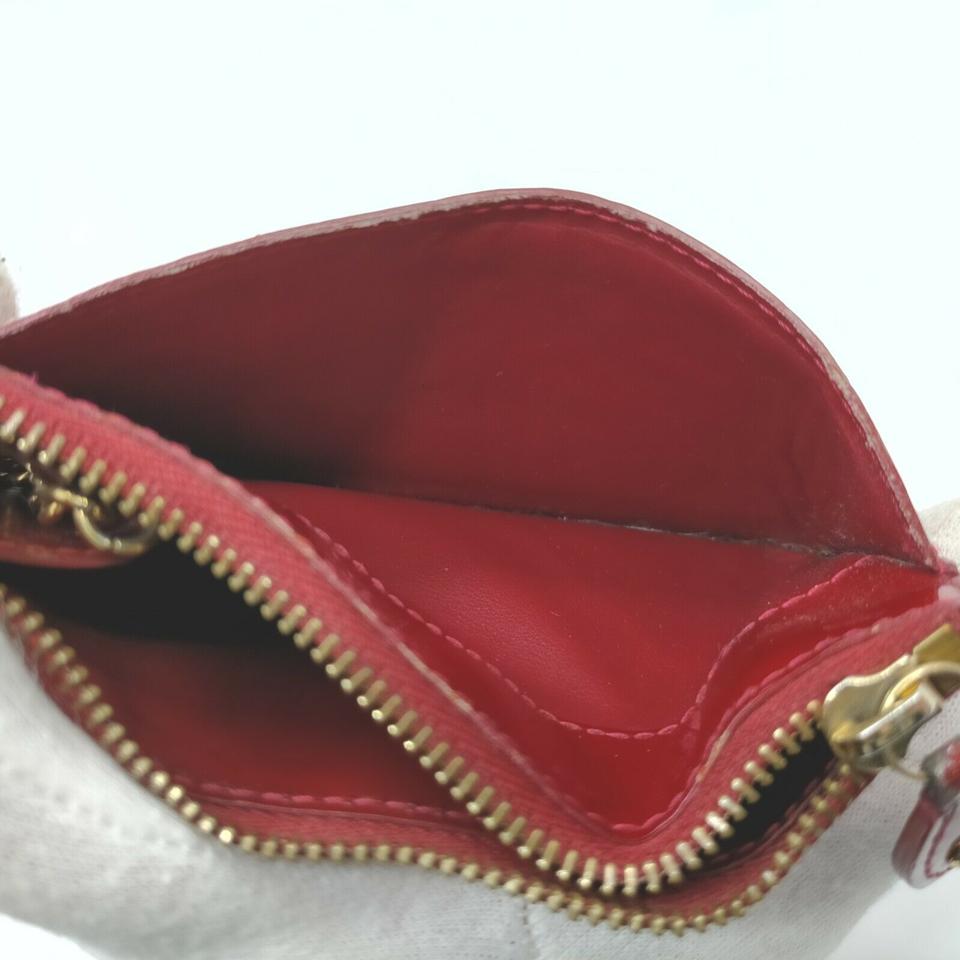 Louis Vuitton Red Monogram Vernis Key Pouch Pochette Cles 861582