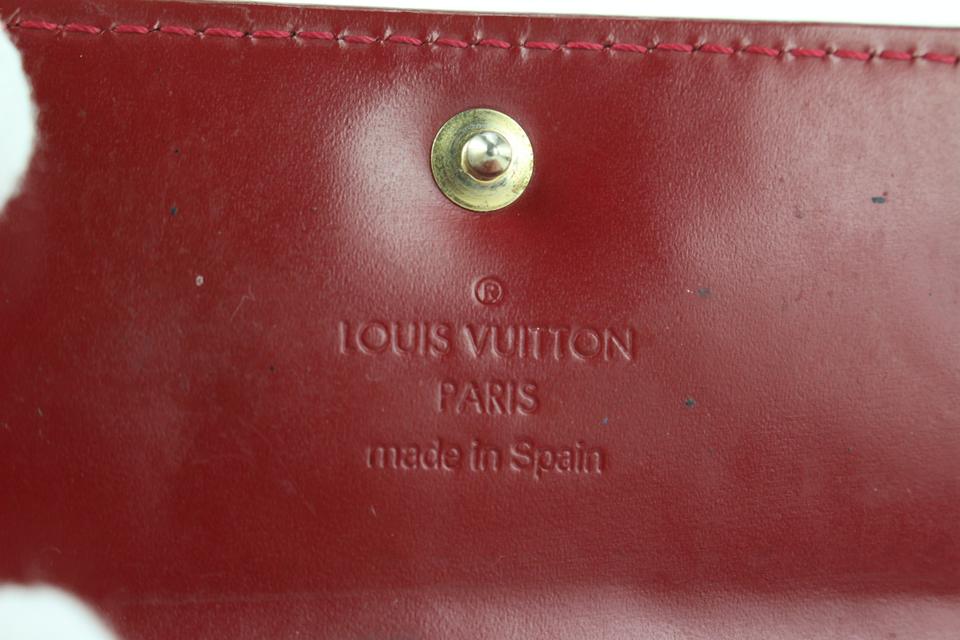 Louis Vuitton Lv Vernis Leather Key Cles Pouch Magenta Card Holder Mini  Wallet 