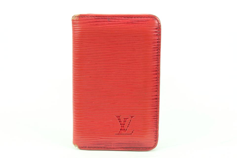 Louis Vuitton Red Epi Leather Porte Cartes Card Holder Wallet Insert s330lv30