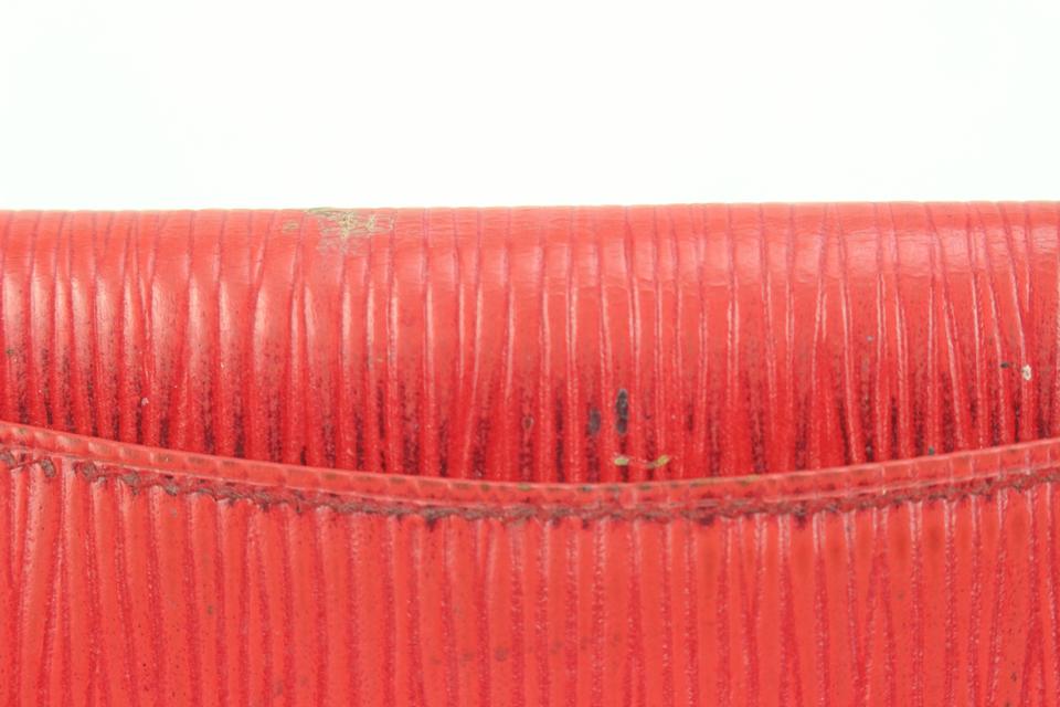 Louis Vuitton Red Epi Leather Porte Cartes Card Holder Wallet Insert  s330lv30