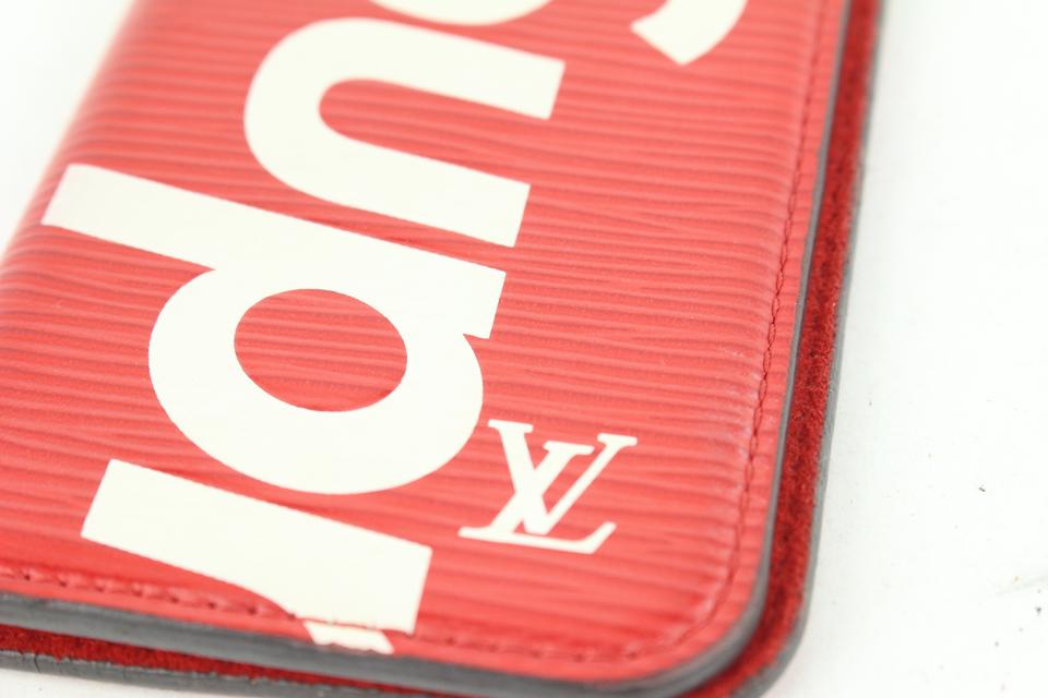 Louis Vuitton X SUPREME Epi Card Holder Wallet Red