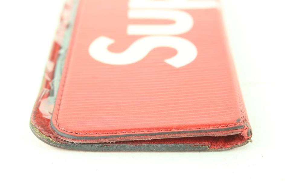 Louis Vuitton Supreme Red Epi Leather iPhone 7 Folio Case 7lv721