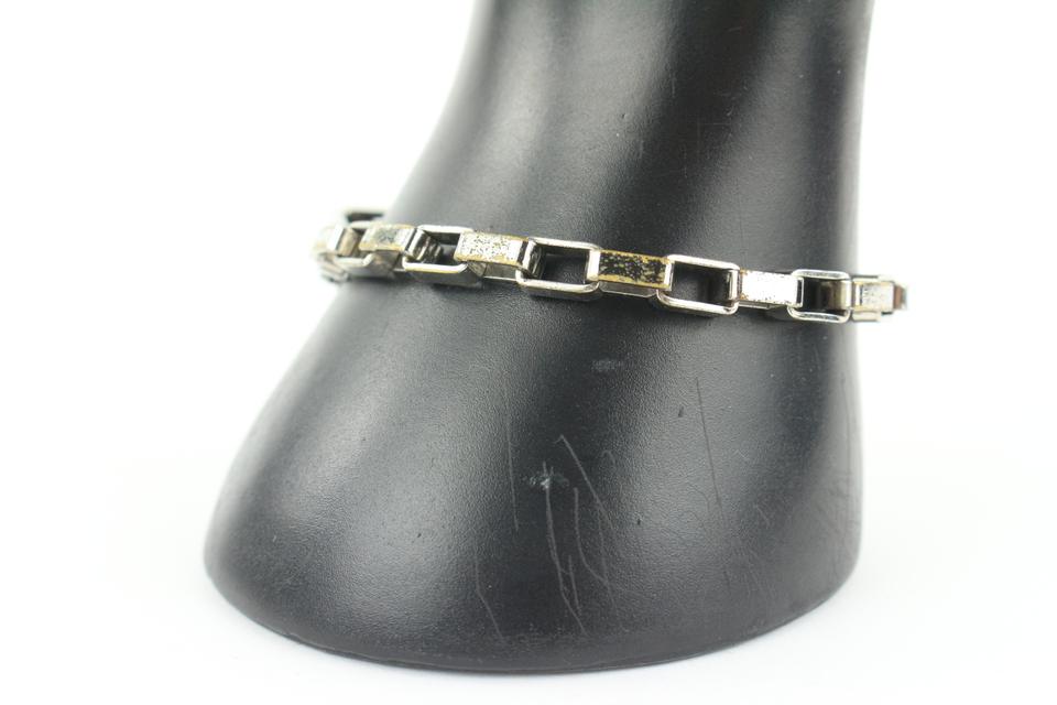 LOUIS VUITTON Zamac Palladium Monogram Chain Bracelet Silver 1228374