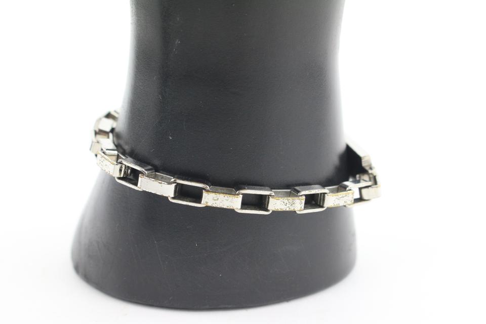 Louis Vuitton LV Damier Chain Bracelet MP3190 Metal Black Silver