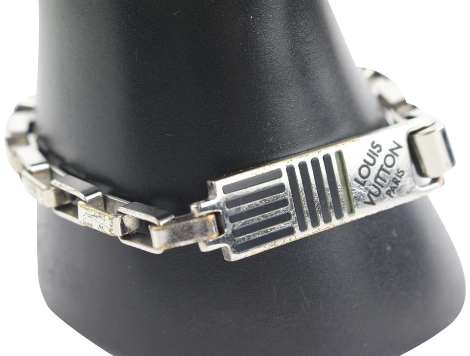Louis Vuitton Silver Tone Damier Metal Chain Bracelet 596lvs315 –  Bagriculture