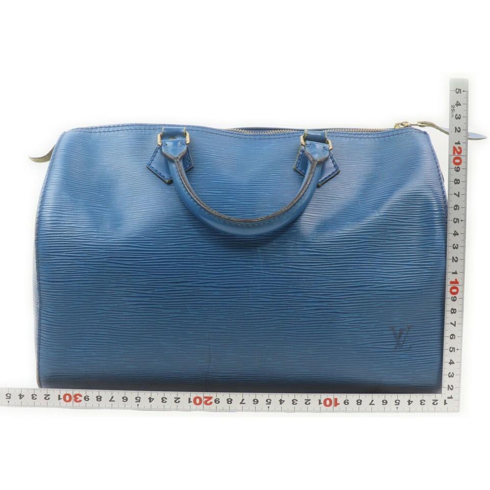 🩵🩵🩵 Trying to like it… Louis Vuitton Alma BB in Bleu Lagon color Epi  leather#luxurybags #almabb 