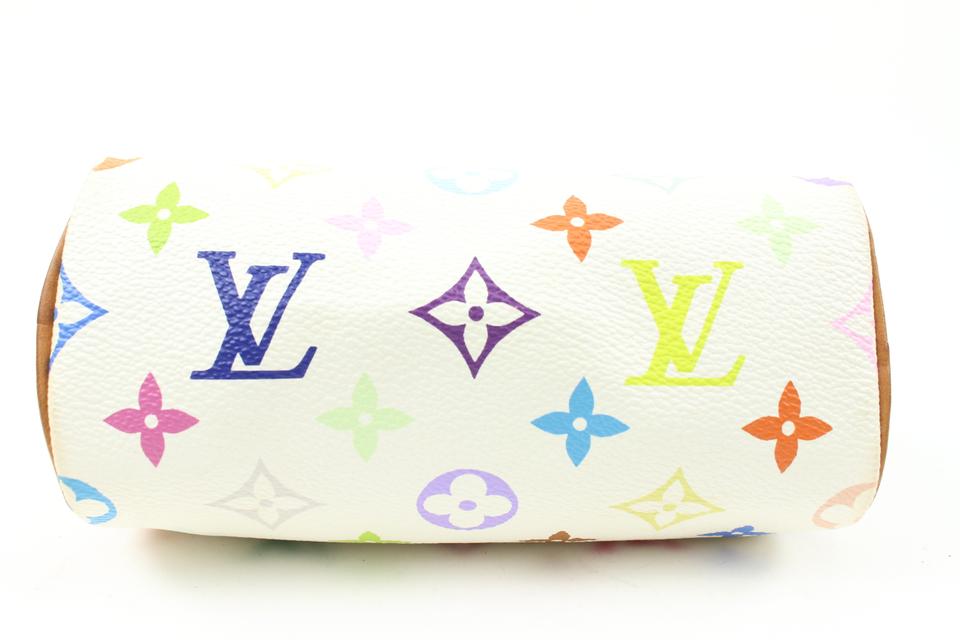 Louis Vuitton, Bags, Louis Vuitton X Takashi Murakami White Multicolor  Speedy 3