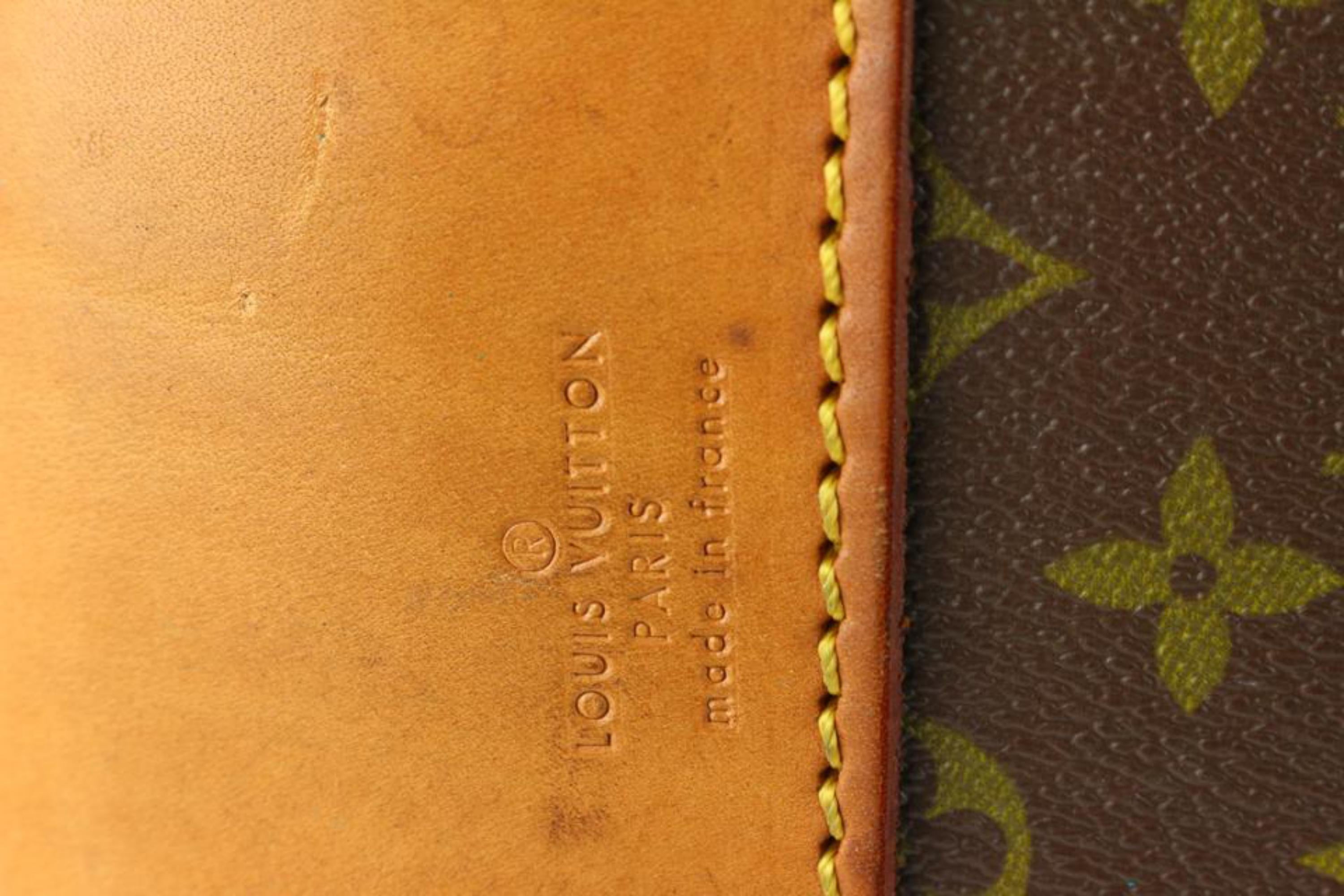 Louis Vuitton Paris France Luggage Tag Worn Brown Leather LV