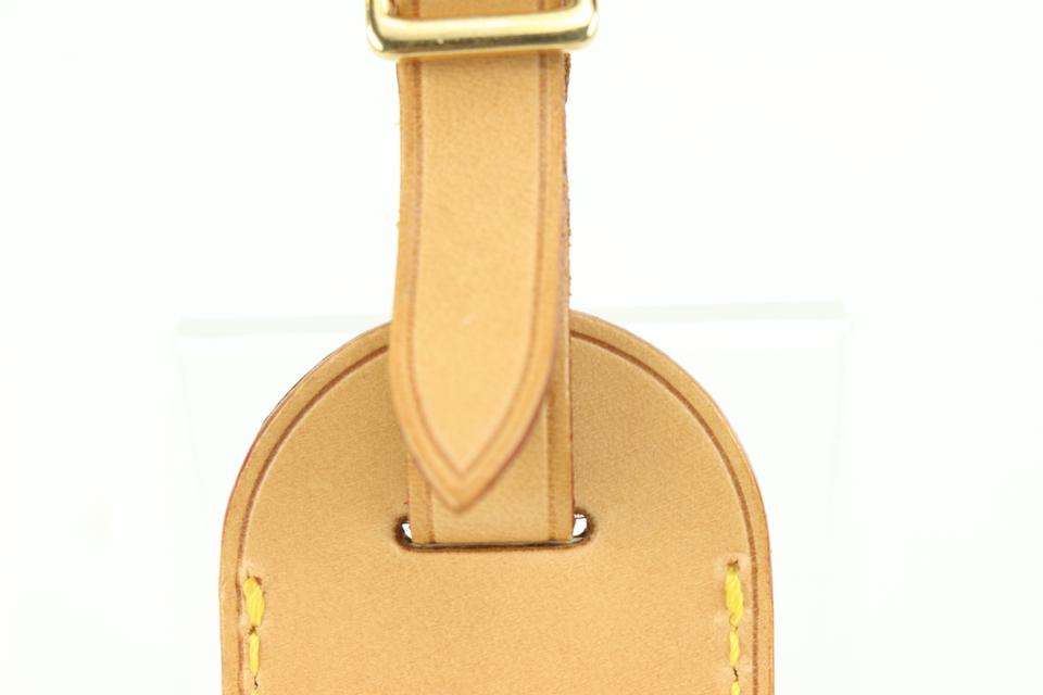 1 Auth Louis Vuitton vachetta leather luggage tag