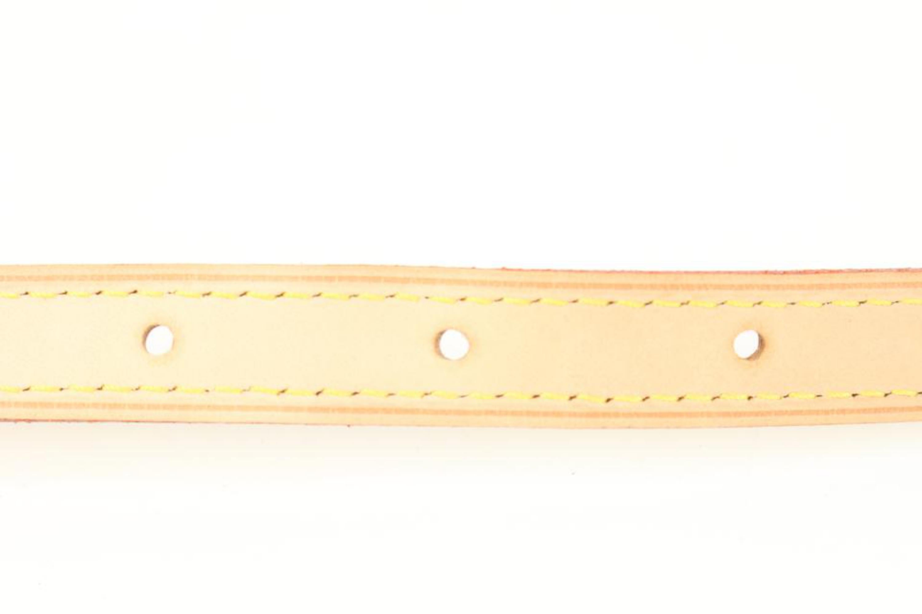 lv leather strap vachetta beige yellow