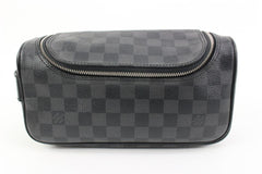 Louis Vuitton Toiletry Cosmetic Men Travel Bag Damier Graphite Alps Patch  Vanity