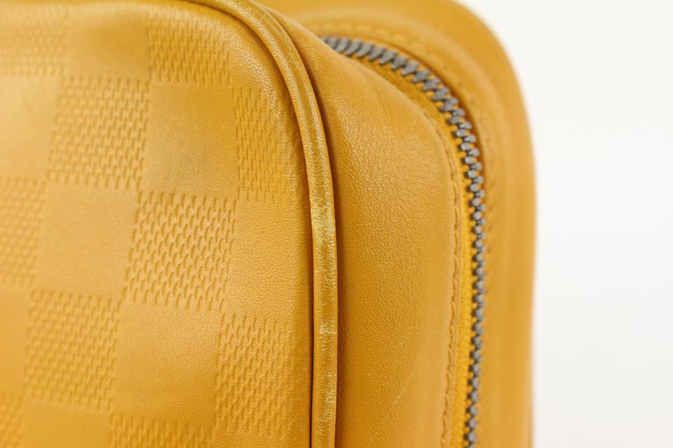 Yellow Louis Vuitton Damier Infini Toiletry Pouch Clutch Bag