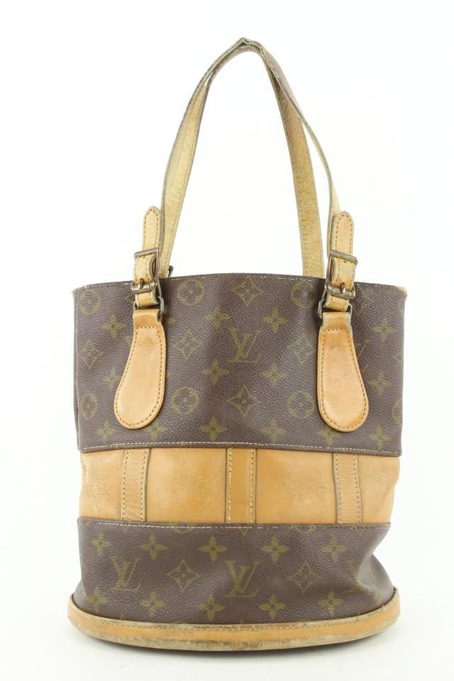 Shop for Louis Vuitton Monogram Canvas Leather Petit Bucket PM Bag