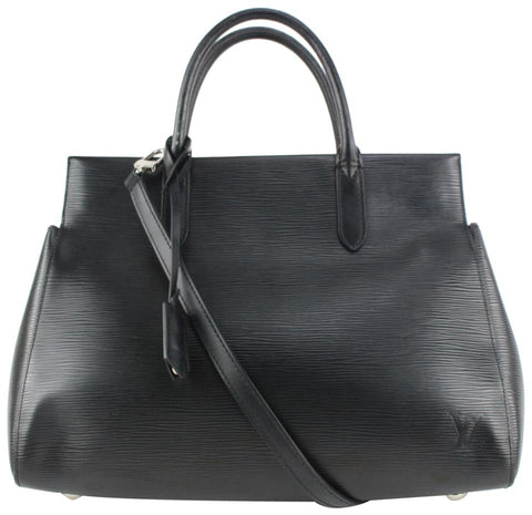 Louis Vuitton Black Epi Leather Noir Marly MM 2way Tote Bag 1110lv16
