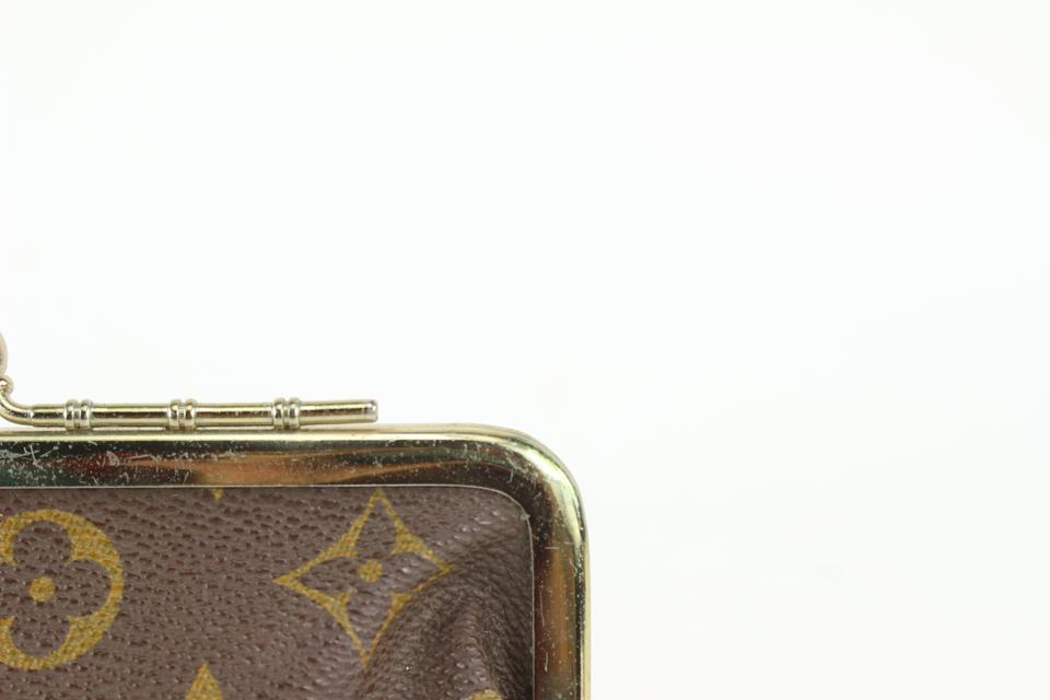 Louis Vuitton Monogram Kisslock Pouch French Twist Coin Purse