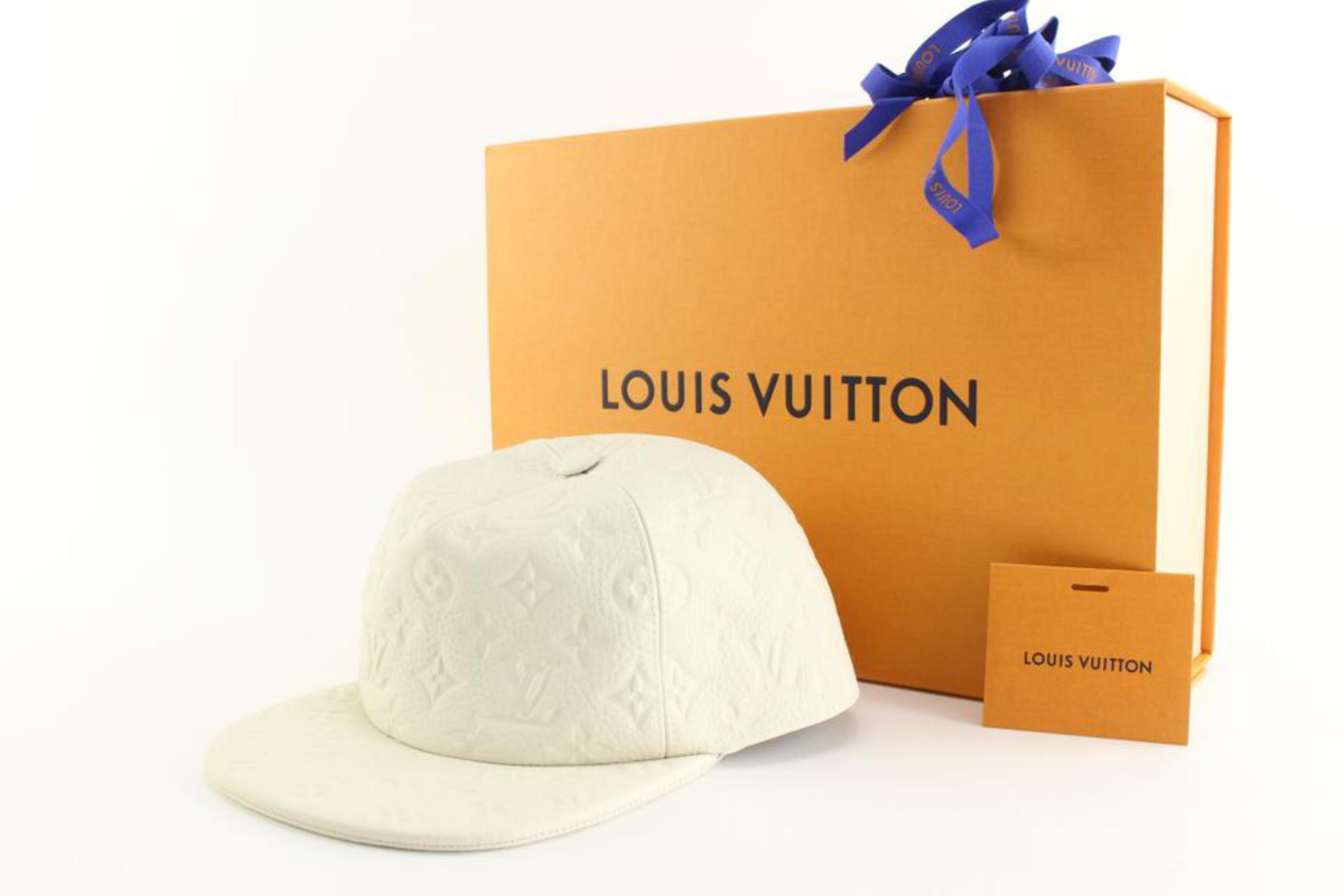 Louis Vuitton Calfskin Monogram Quill 1.0 Monogram Leather Virgil Cap Hat  Used