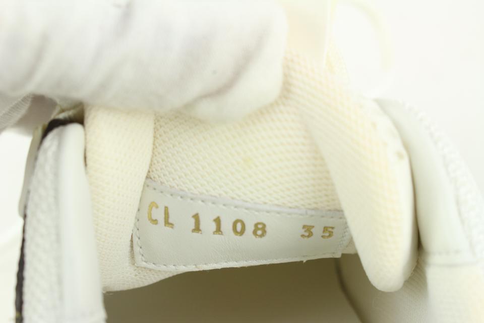 Louis Vuitton Rare Women's Size 35 White x Brown Monogram Run Away Sneaker 1012L