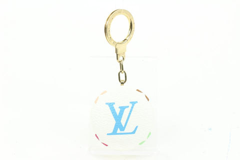 Louis Vuitton White Monogram Multicolor Astropill Round Charm LED Key Fob 96lz419s