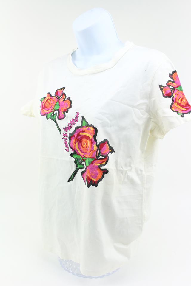 Louis Vuitton Ultra Rare Women's Small Runway Stephen Sprouse Roses T-Shirt 11lv34s
