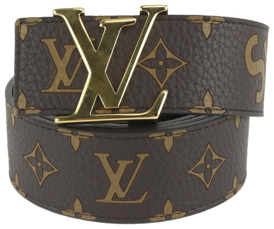 Louis Vuitton x Supreme LV x Supreme 110/44 Brown Monogram LV Initials Belt 128lv53
