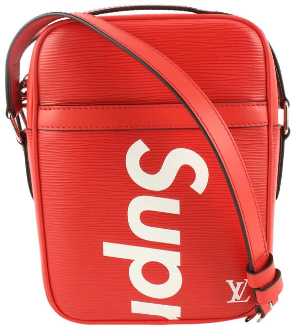 Louis Vuitton x Supreme Brand New LV x Supreme Red Epi Leather Danube PM Bag 128LV54