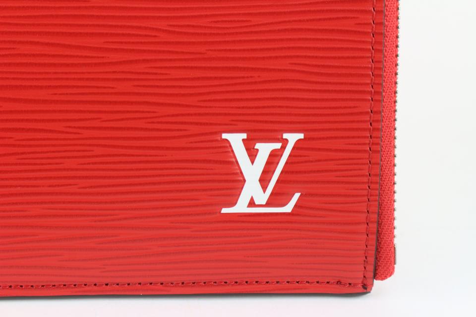 Louis Vuitton x Supreme LVX Supreme Red EPI Leather Pochette Jour GM Portfolio Clutch 1210lv26