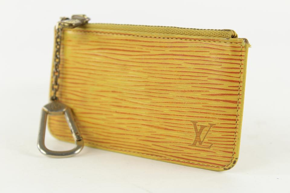 Key pouch leather small bag Louis Vuitton Yellow in Leather - 26457520