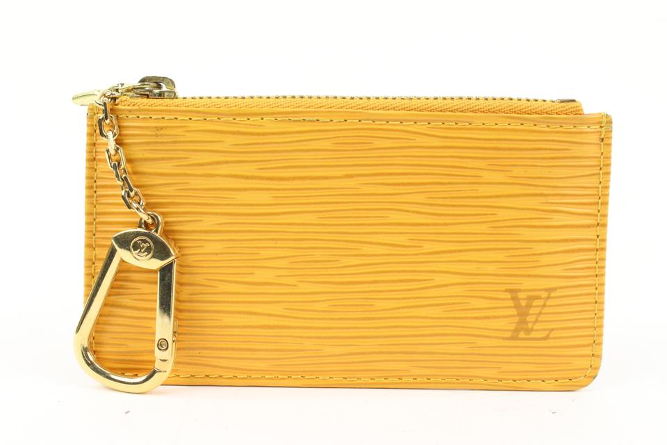 Louis Vuitton Yellow Epi Leather Key Pouch Keychain Pochette Cles s214lv79