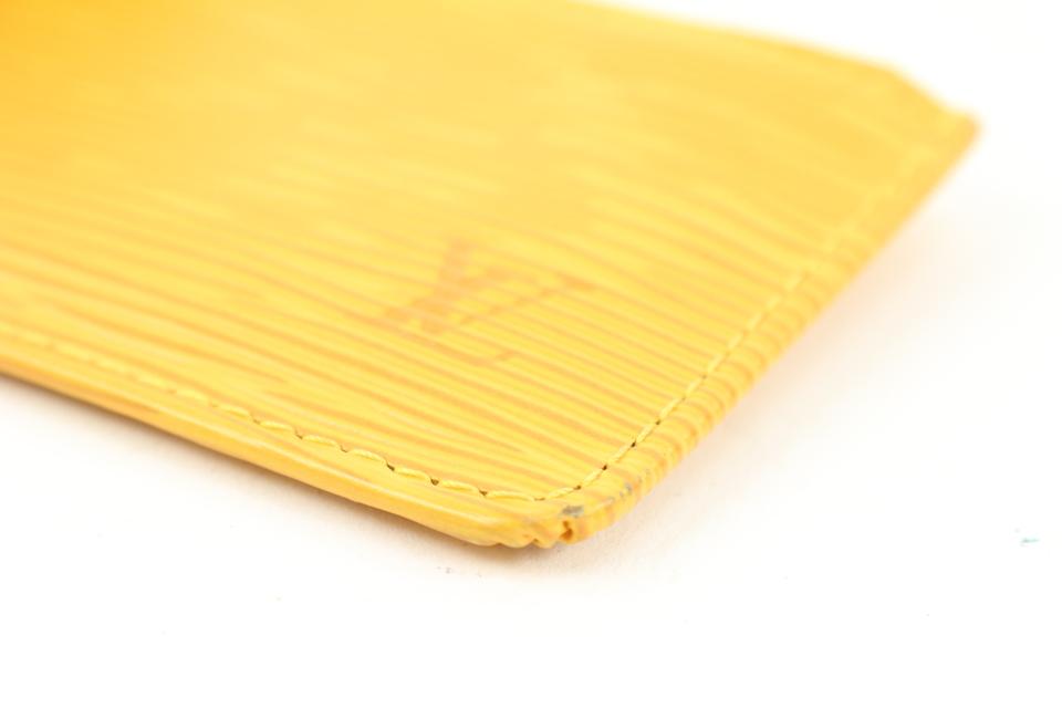Louis Vuitton Yellow EPI Leather Key Pouch Keychain Pochette Cles s214lv79