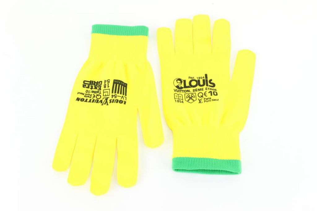 Louis Vuitton Virgil Abloh Pop Up Work Gloves Yellow  x Green 2lz830s