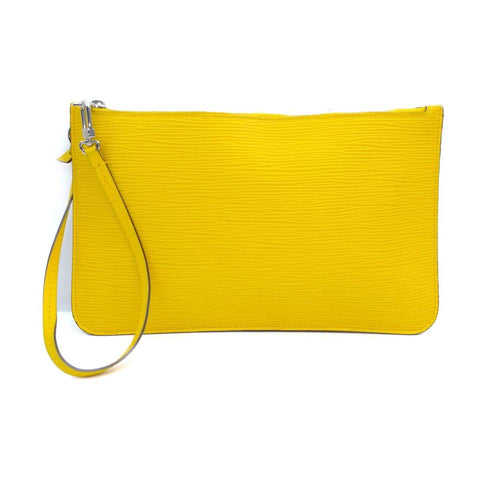Louis Vuitton Yellow Epi Leather Neverfull Pochette GM Wristlet Pouch 863415