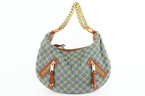 Marc Jacobs Quilted Denim Chain Hobo 18mjz0928