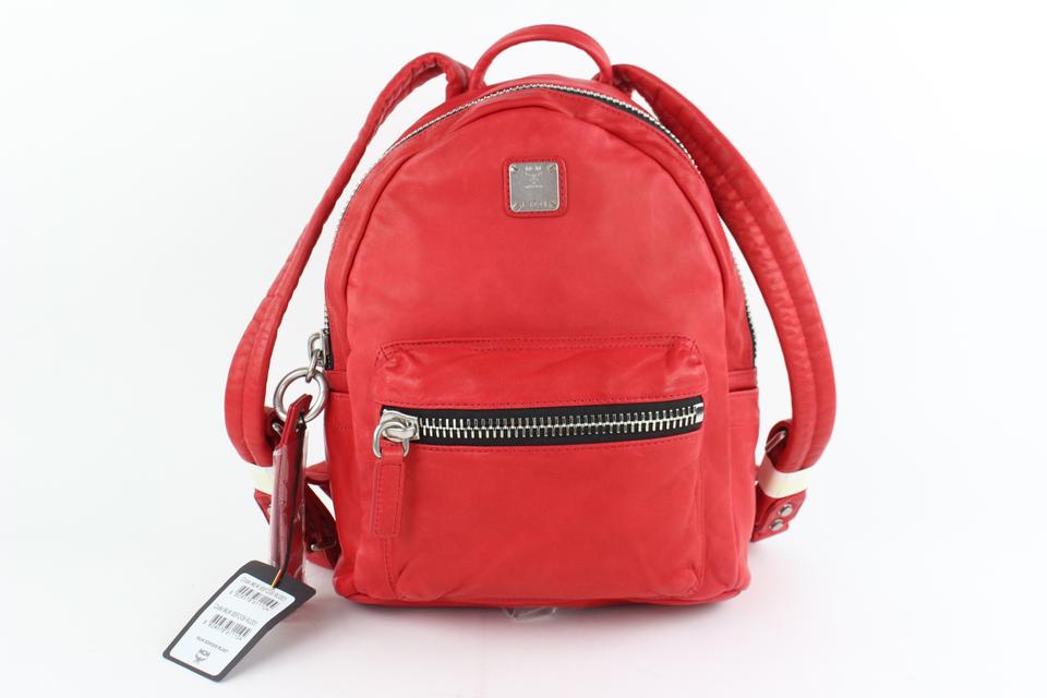 MCM Tumbler 3mcz1025 Red Leather Backpack