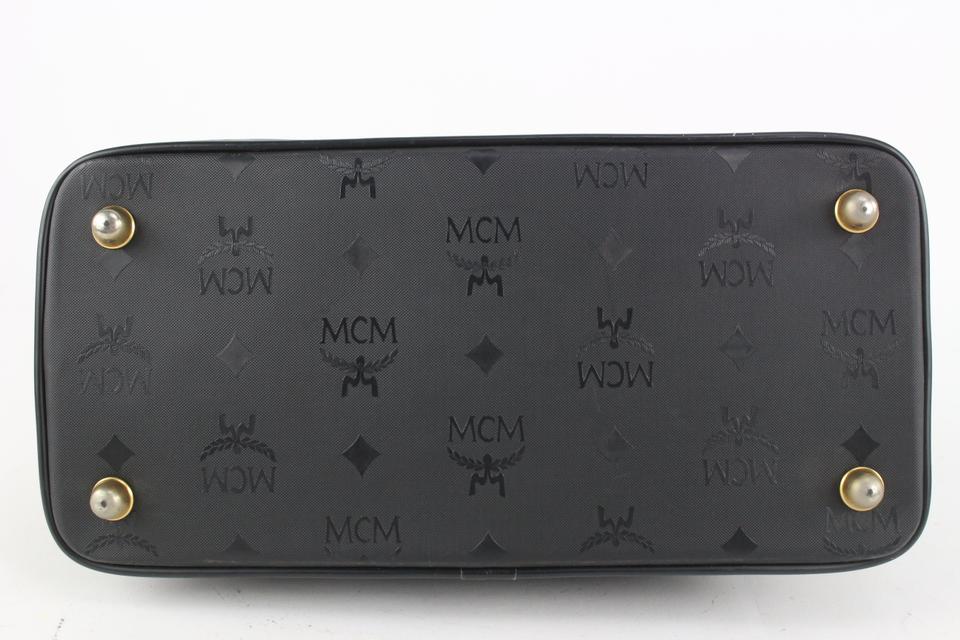 MCM BLACK MONOGRAM BOSTON BAG