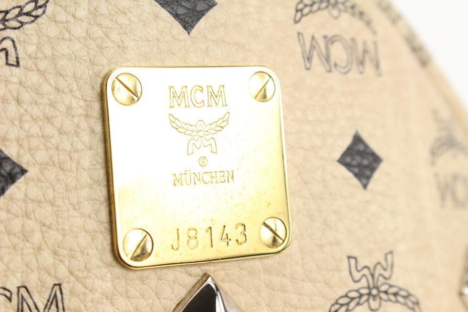 Authentic MCM Munchen Stud Medium Backpack