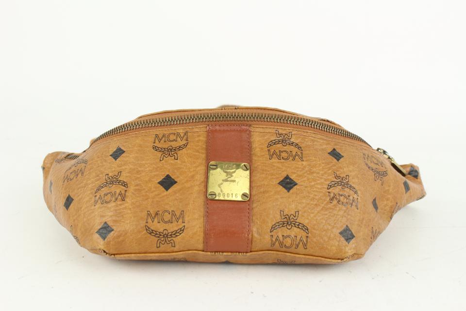 MCM Cognac Monogram Visetos Bum Bag Belt Bag Fanny Pack 927mcm41