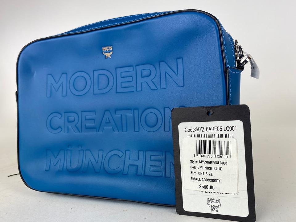 MCM Blue Leather Clutch Modern Creation 14mcm61