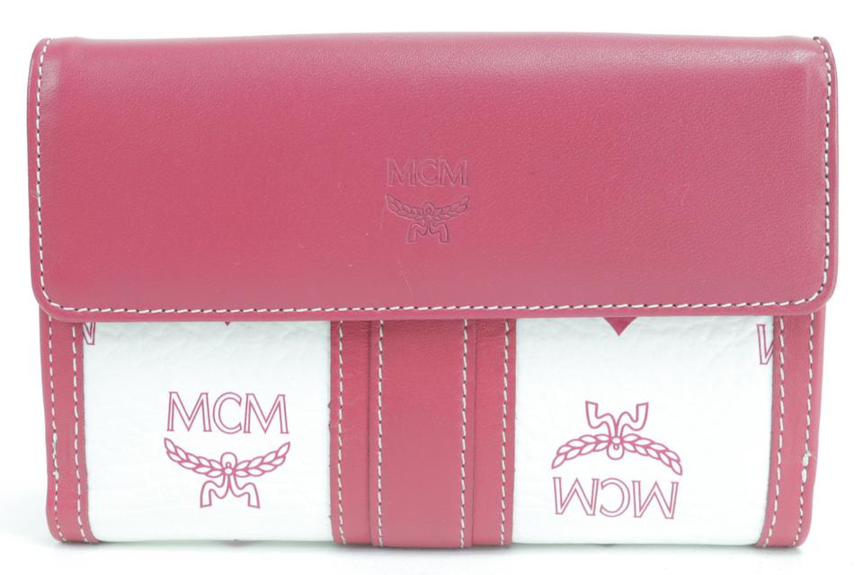 MCM Pink Leather Visetos Passport Holder MCM