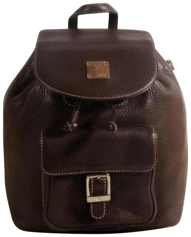 MCM Rare Chocolate Brown Leather Backpack 869707