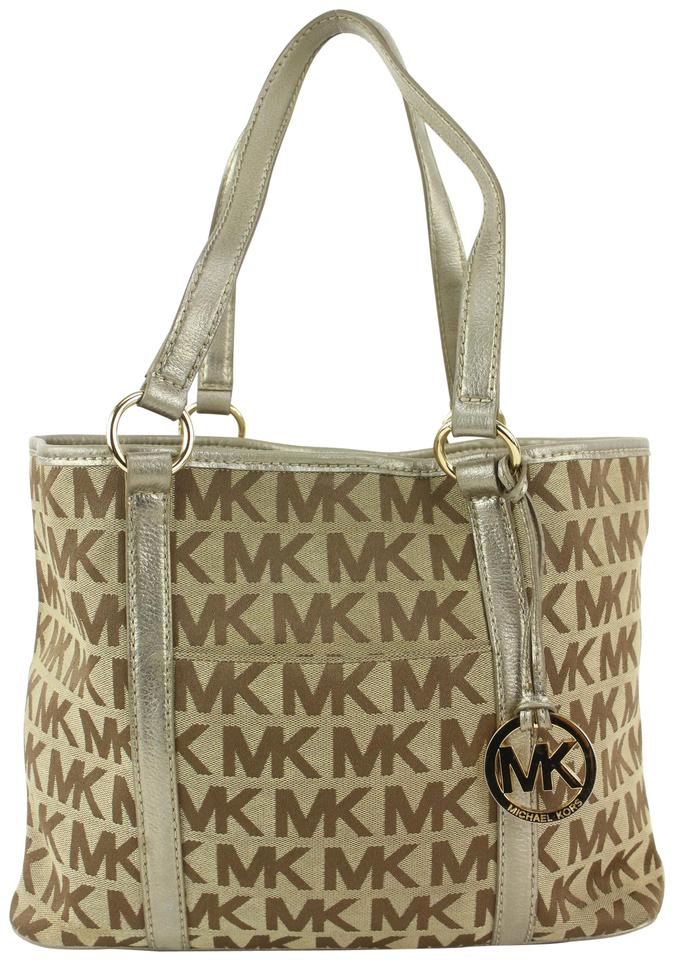 Michael Kors Mirella Large Signature MK Tote Bag (Vanilla MK) - Walmart.com