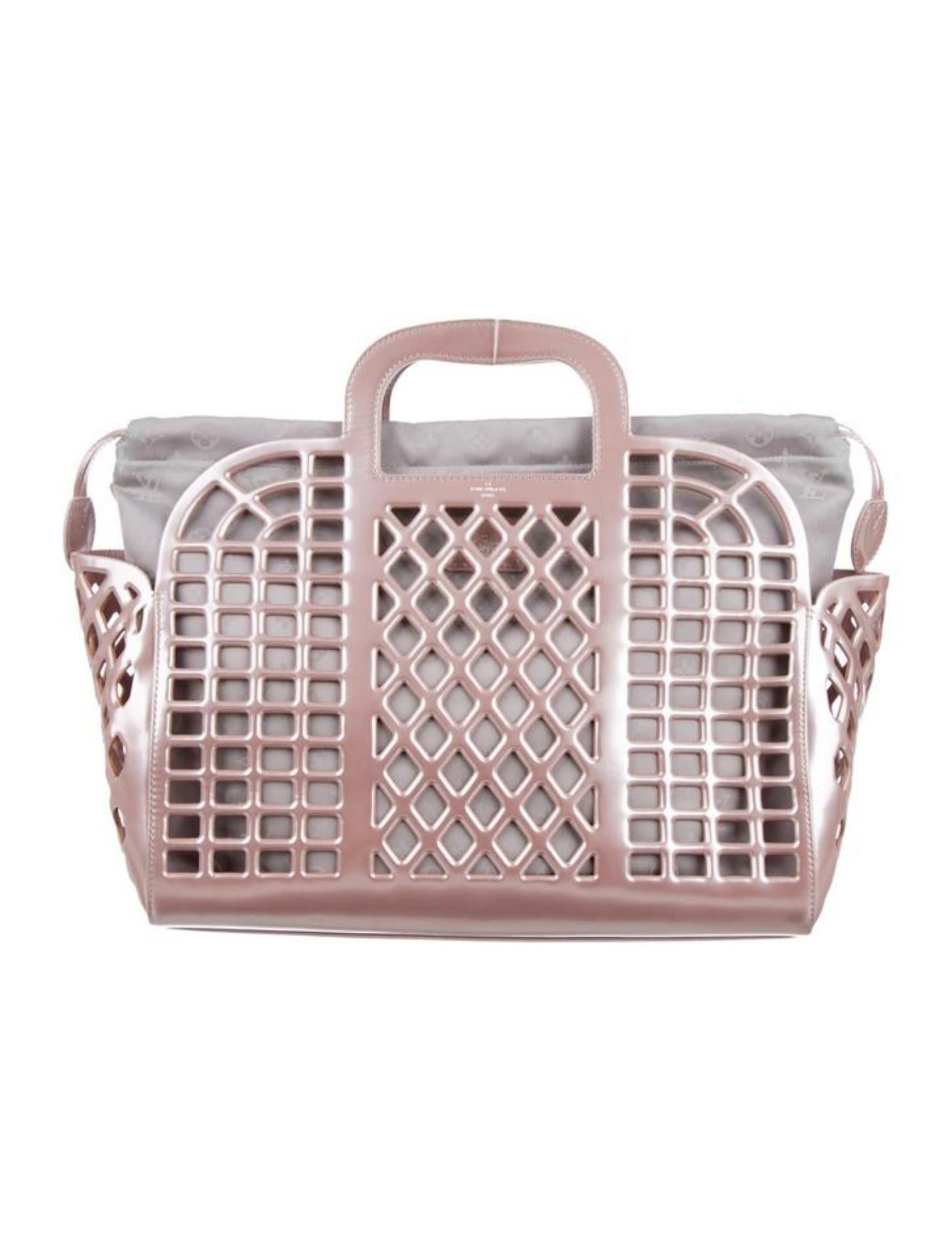 Louis Vuitton Limited Edition Metallic Pink Patent Jelly MM Basket Bag  861336R ref.294814 - Joli Closet